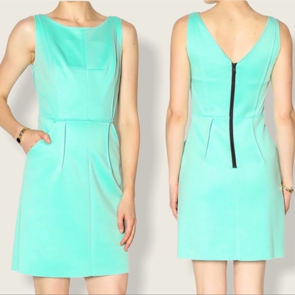 Milly Neoprene Scuba Sleeveless Mini Dress Mint 0